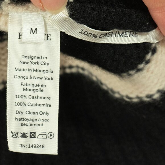 KHAITE Marion Cashmere Stripe Turtleneck Minimalist Quiet Luxury Oversize Knit - Picture 7 of 16